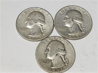 1941 Washington Quarters Silver Coins