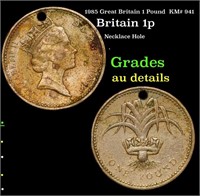 1985 Great Britain 1 Pound  KM# 941 Grades AU Deta