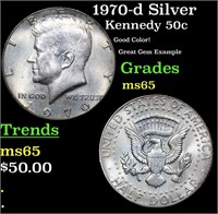 1970-d Kennedy Half Dollar Silver 50c Grades GEM U