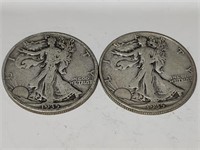 2-   1935 Walking Liberty Half Dollars