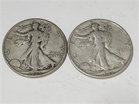 2-  1935 D Walking Liberty Half Dollars
