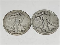 2- 1935 S   Walking Liberty Half Dollars