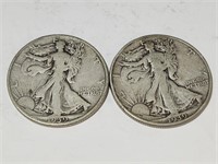 2-    1939 D   Walking Liberty Half Dollars