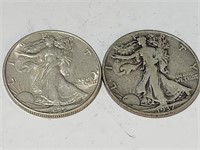 2-  1937 Walking Liberty Half Dollars