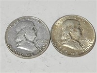 2-  1960 D Ben Franklin Half Dollars