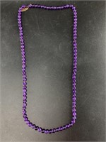 Amethyst bead necklace, all beads hand tied and 8m