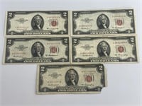 5 Mixed  $2 red seal notes