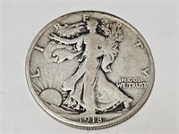 1918 D Walking Liberty Half Dollar