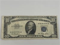 1953 $10 blue note silver certificate