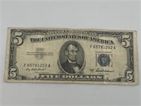 1953 $5 blue note silver certificate