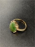 14kt Gold and Alaskan jade ring, size 7 1/2