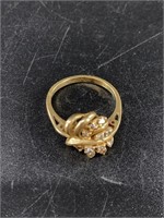 14kt Gold and diamond ring, size 6