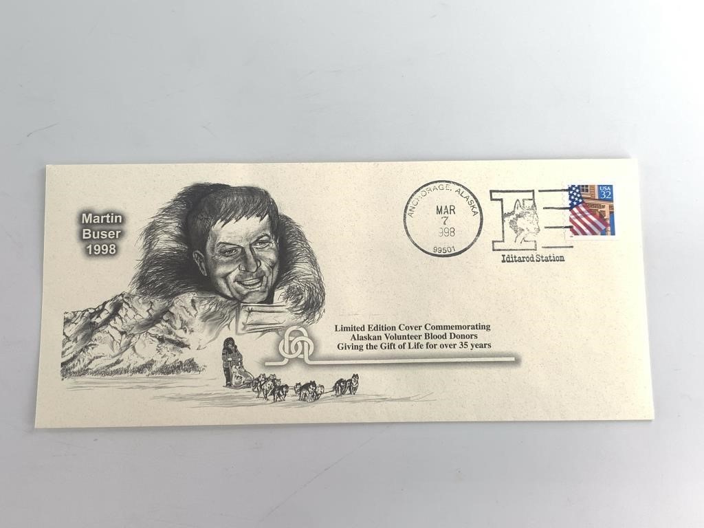 1998 Martin Buser Iditarod stamp and envelope, pos