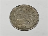 1865 3 Cent Piece Coin