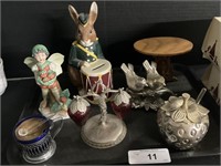 Handpainted Porcelain Figure, Ceramic Bunny Bank.