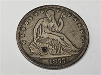1877 Carson City Liberty Seated Silver Half Dollar