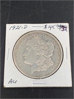 1921 D Morgan silver dollar