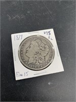 1879 Morgan silver dollar