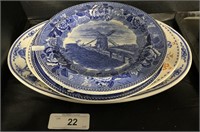 Homer Laughlin Platter, Wedgwood Blue & White
