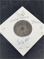 1938 British New Guinea 1 silver schilling High gr