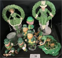 Paper Mache Hat Candy Container, Irish Figures.