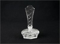 Czech Clear Perfume Bottle w/ Geometric Designs