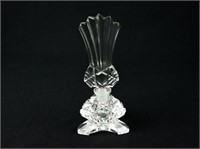 Czech Clear Perfume Bottle w/ Art Deco Topper
