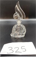 Cz Clear Perfume Bottle w/ Geometric Motif Topper
