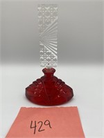 Cz Red Perfume Bottle & Clear Topper
