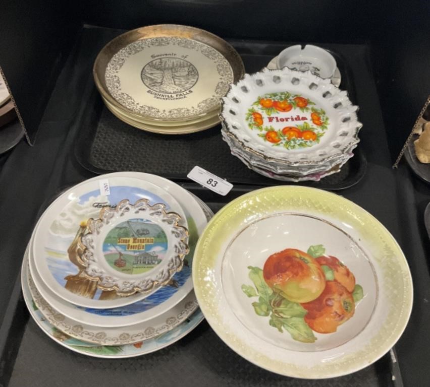 2 Trays of Collectible Souvenir Plates.