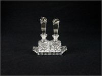 Cz Pair Matching Clear Perfume Bottles w/ Tray
