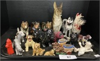 Occupied Japan, Porcelain, Celluloid Dog Figures.