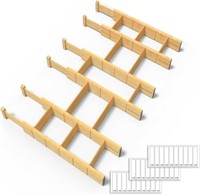 SpaceAid Bamboo Drawer Dividers (17-22 in)