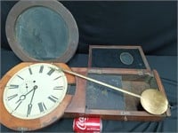 Antique Regulator Wall Clock has single metal
