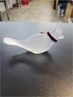 Iridescent glass cardinal