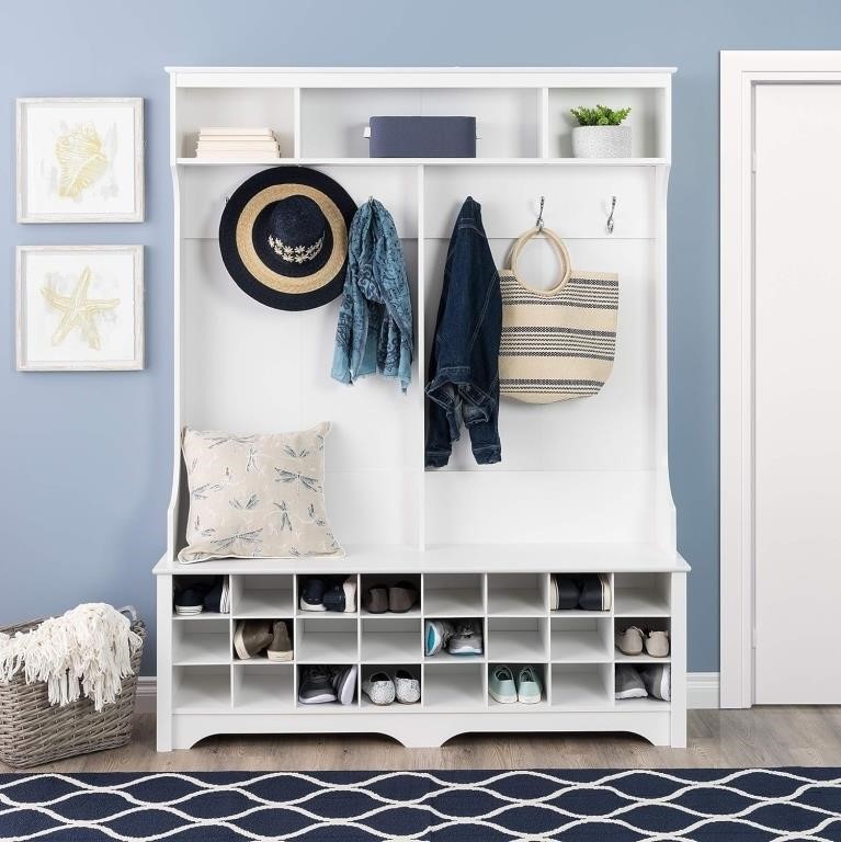 24 Shoe Cubby, Mudroom Bench with Storage