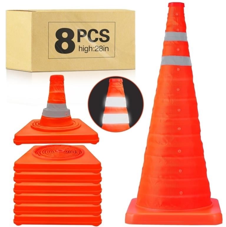 TENKAIWICK 8 Pck 28"" Traffic Safety Cones