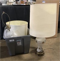Pair of Vintage Frosted Glass Table Lamps.