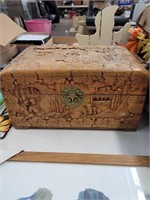 Hand carved oriental trinket box 12x6x8