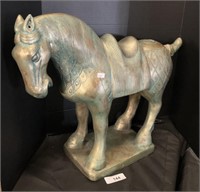 Large Heavy Ceramic Asian Horse Statue.