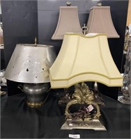 4 Table Lamps, Converted Lamp.