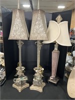 5 Tall Metallic Toned Table Lamps.