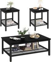 AWQM Coffee Table with 2 Square End Tables