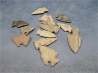 Twelve Authentic Arrowhead Artifacts