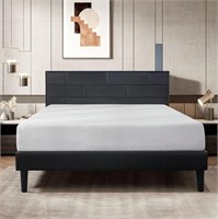 Bed Frame King Size with Headboard, Black