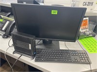 Dell,  21 inch monitor, keyboard and CPU unit.
