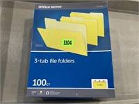 Approximately 103 tab file folders, letter size.