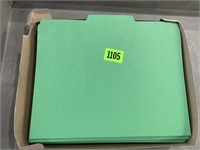 Approximately 103 tab file folders. Color green.