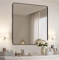 Black Bathroom Mirror 36 x 30 Inch