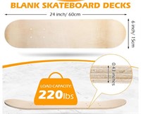 3pc Blank Skateboard Decks 24X6"